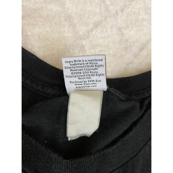 Angry Birds 2009 Black Graphic Print Shirt An Blue Pajama Pants Set Size L - Picture 16 of 16